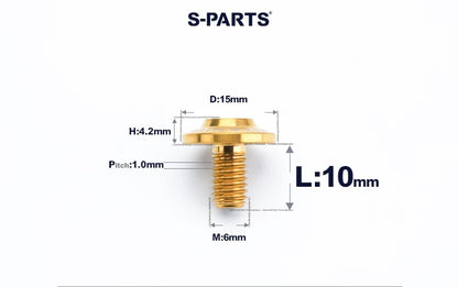 SPARTS M6×8–45mm D15 Titanium Button Head Bolts for Motorcycles