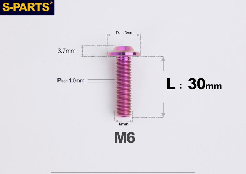 SPARTS A3 M6 D13 Titanium Button Head Bolts for Motorcycle Upgrades