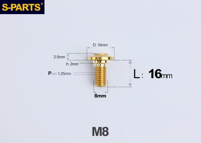 SPARTS M8 Stepped Button Head TC4 Titanium Bolt