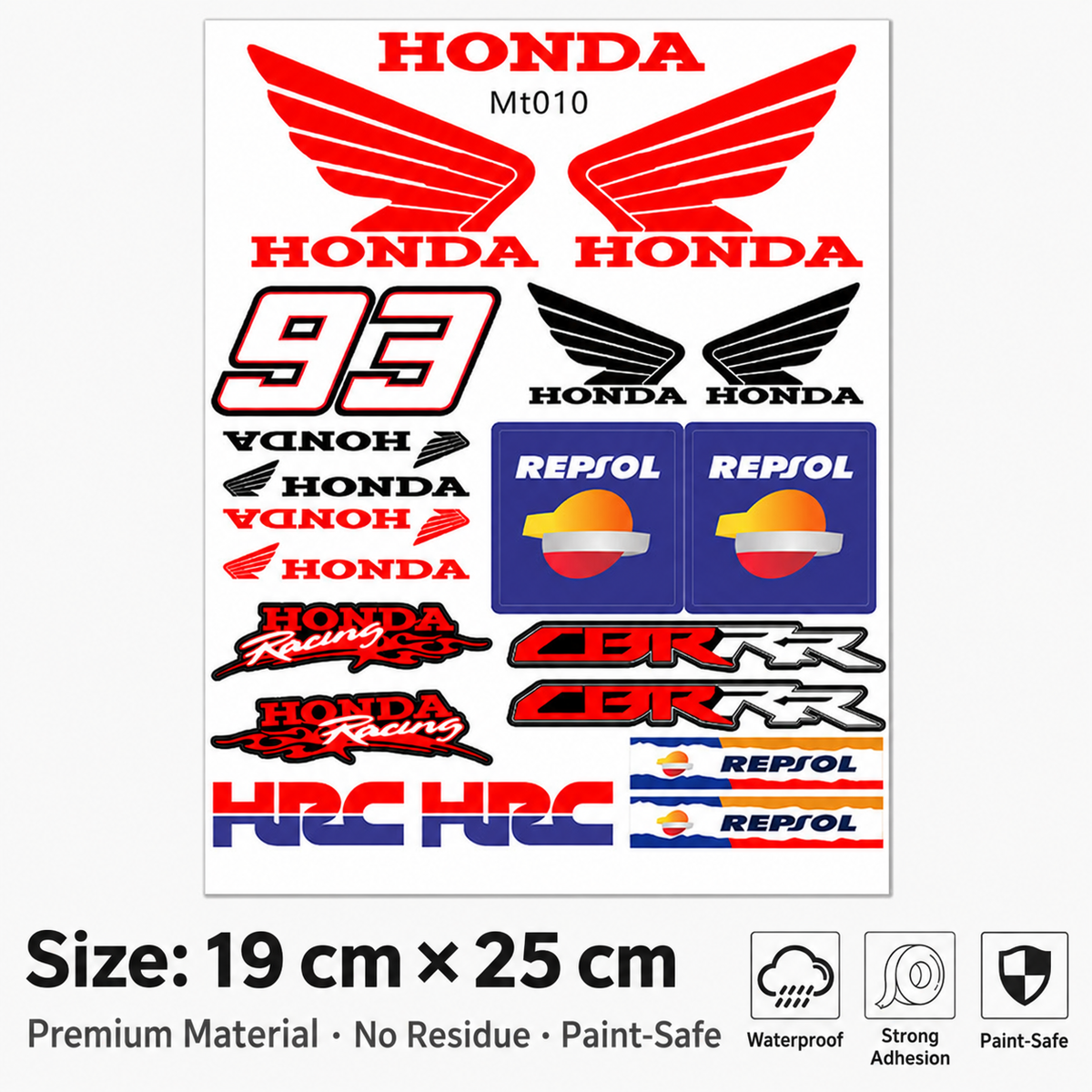 Honda HRC CBR SHOWA Motorcycle Decals Waterproof Body & Helmet Stickers