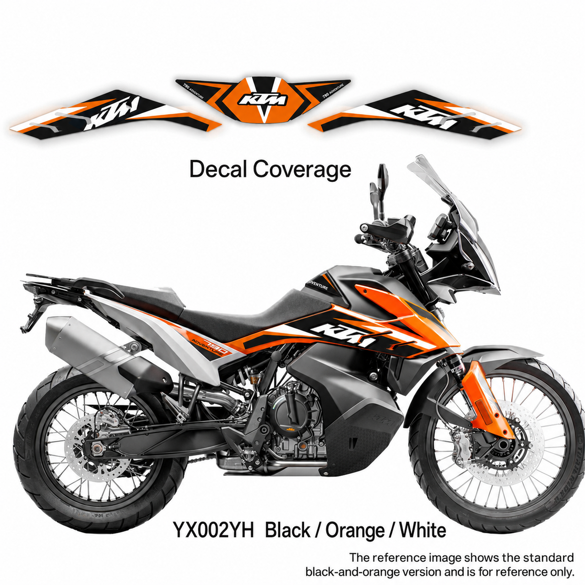 KTM 790 Adventure Fuel Tank Pad – PVC Color Graphics Decal Kit with Matte Finish