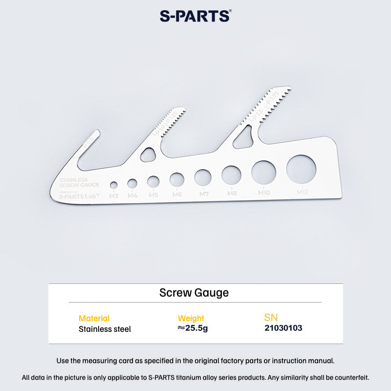 SPARTS Metal Screw Gauge New Version – Stainless Steel Thread Pitch & Diameter Measuring Tool