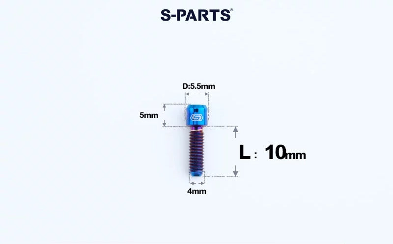SPARTS M4×10/12mm D5.5 Titanium Small Head Socket Cap Bolts