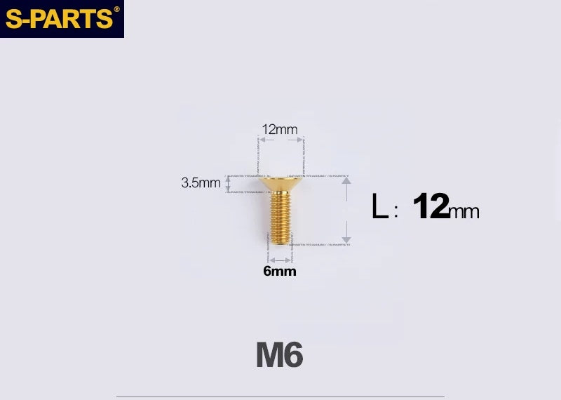 SPARTS M6×10–65mm Titanium Torx Countersunk Bolts for Motorcycle Frames