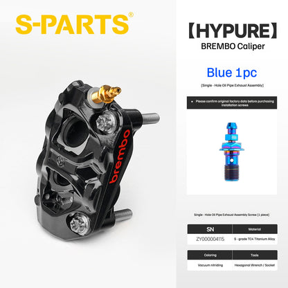 SPARTS Titanium Bolt Kit Compatible with BREMBO HYPURE Caliper - Blue