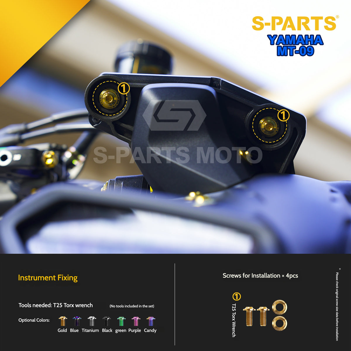 SPART Titanium Cockpit Fasteners & Handlebar Control Hardware Kit for Yamaha MT-09