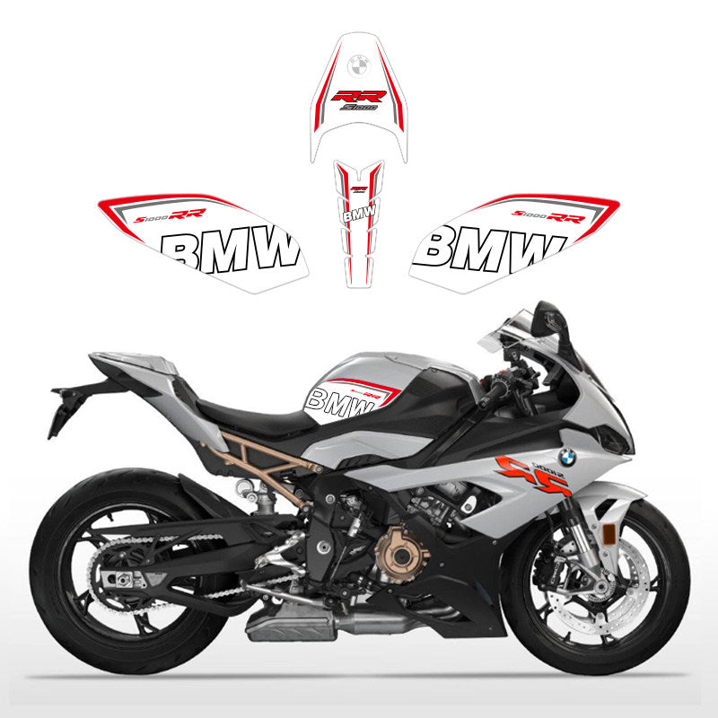 BMW S1000RR Fuel Tank Fishbone Grip Pad Sticker Thick Anti-Slip Tank Decal Kit Colorful Motorcycle Styling Graphics