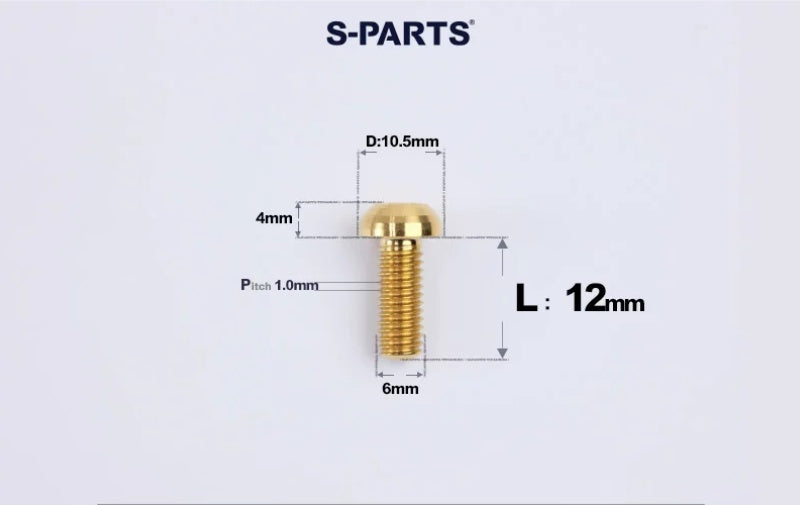 SPARTS M6×8–35mm Titanium Button Head Bolts for Bicycle Brake Calipers
