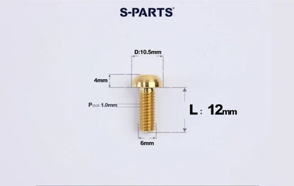 SPARTS M6×8–35mm Titanium Button Head Bolts for Bicycle Brake Calipers