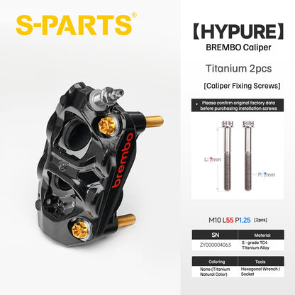 SPARTS Titanium Bolt Kit Compatible with BREMBO HYPURE Caliper - Titanium