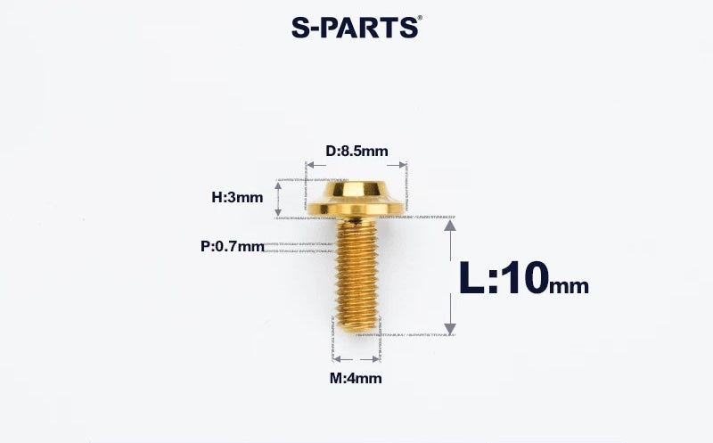 SPARTS M4✖️6–30mm D8.5 Titanium Torx Flanged Button Head Bolts
