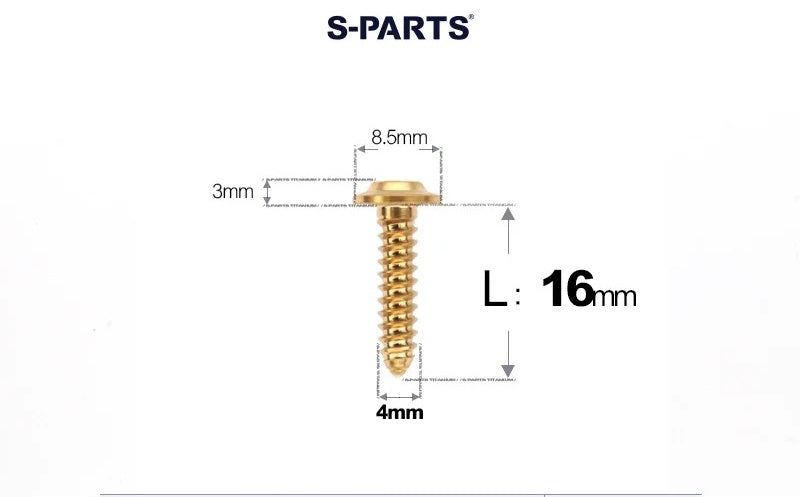 SPARTS M4 D8.5 Titanium Truss Head Self-Tapping Screws for Motorcycles