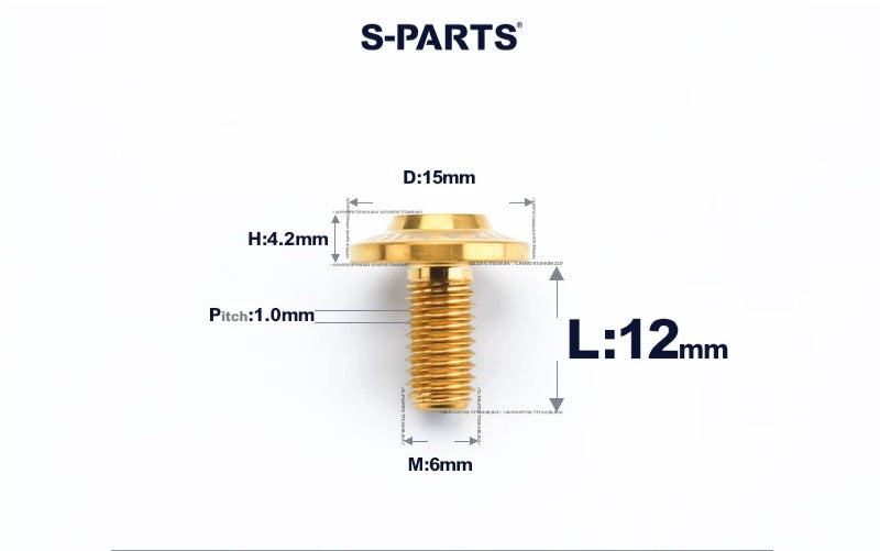 SPARTS M6×8–45mm D15 Titanium Button Head Bolts for Motorcycles