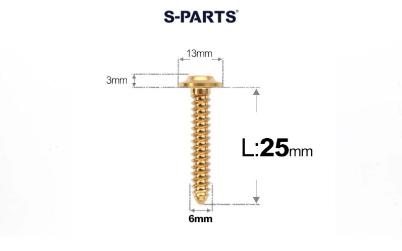 SPARTS M6 Titanium Flanged Button Head Self-Tapping Bolt D13