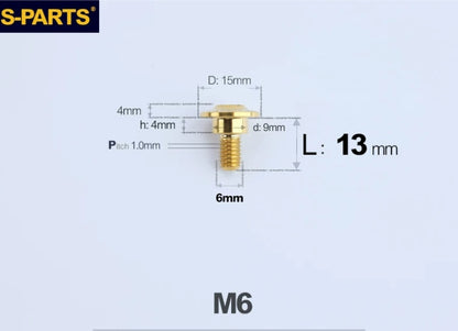 SPARTS M6 Titanium Shoulder Bolts for Motorcycle Brake Discs