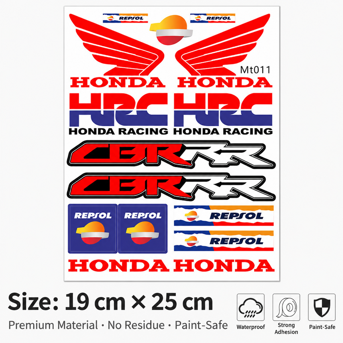 Honda HRC CBR SHOWA Motorcycle Decals Waterproof Body & Helmet Stickers