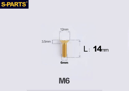 SPARTS M6×10–65mm Titanium Torx Countersunk Bolts for Motorcycle Frames