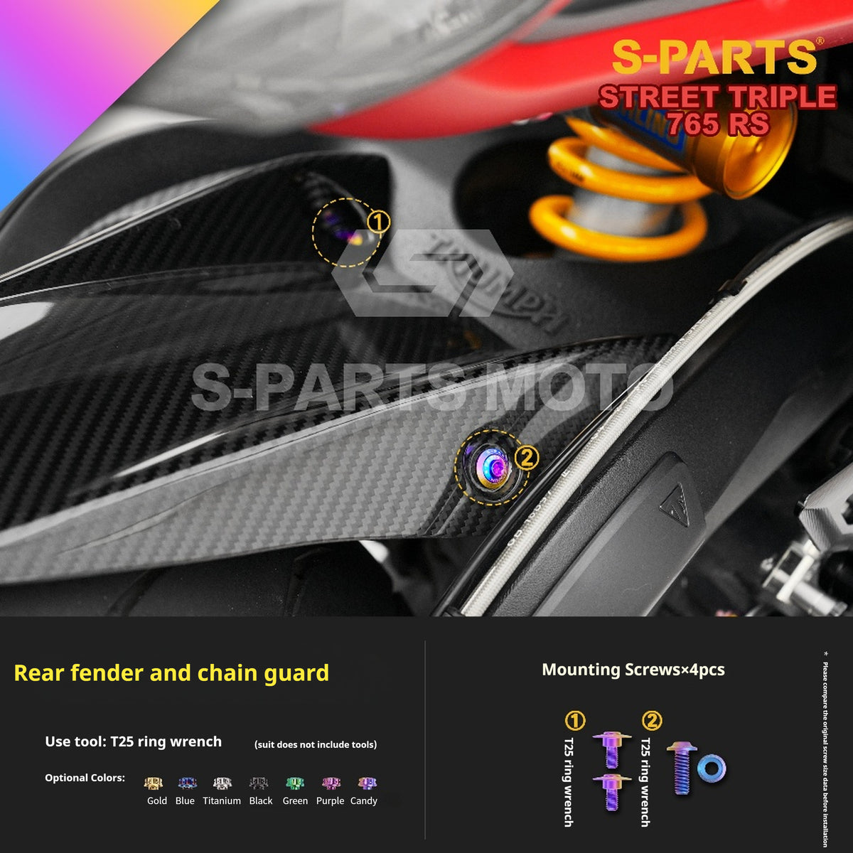 SPARTS Titanium Screw Set for Triumph Street Triple RS –CNC Titanium Upgrade Kit
