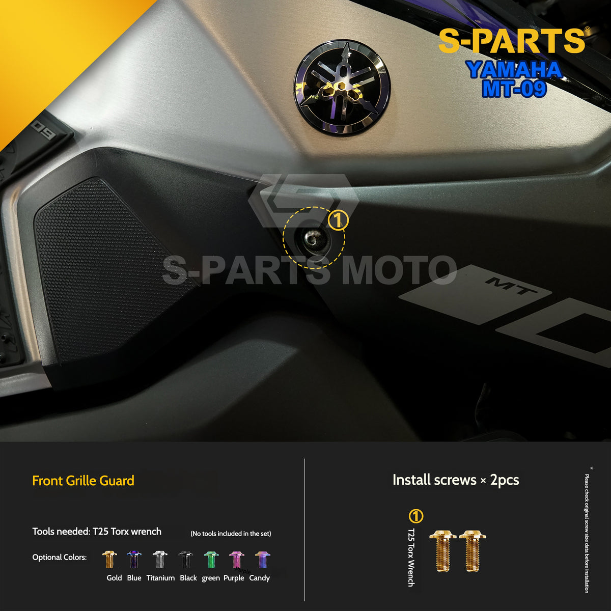 SPARTS Titanium Bodywork & Footpeg Bolt Kit for Yamaha MT-09