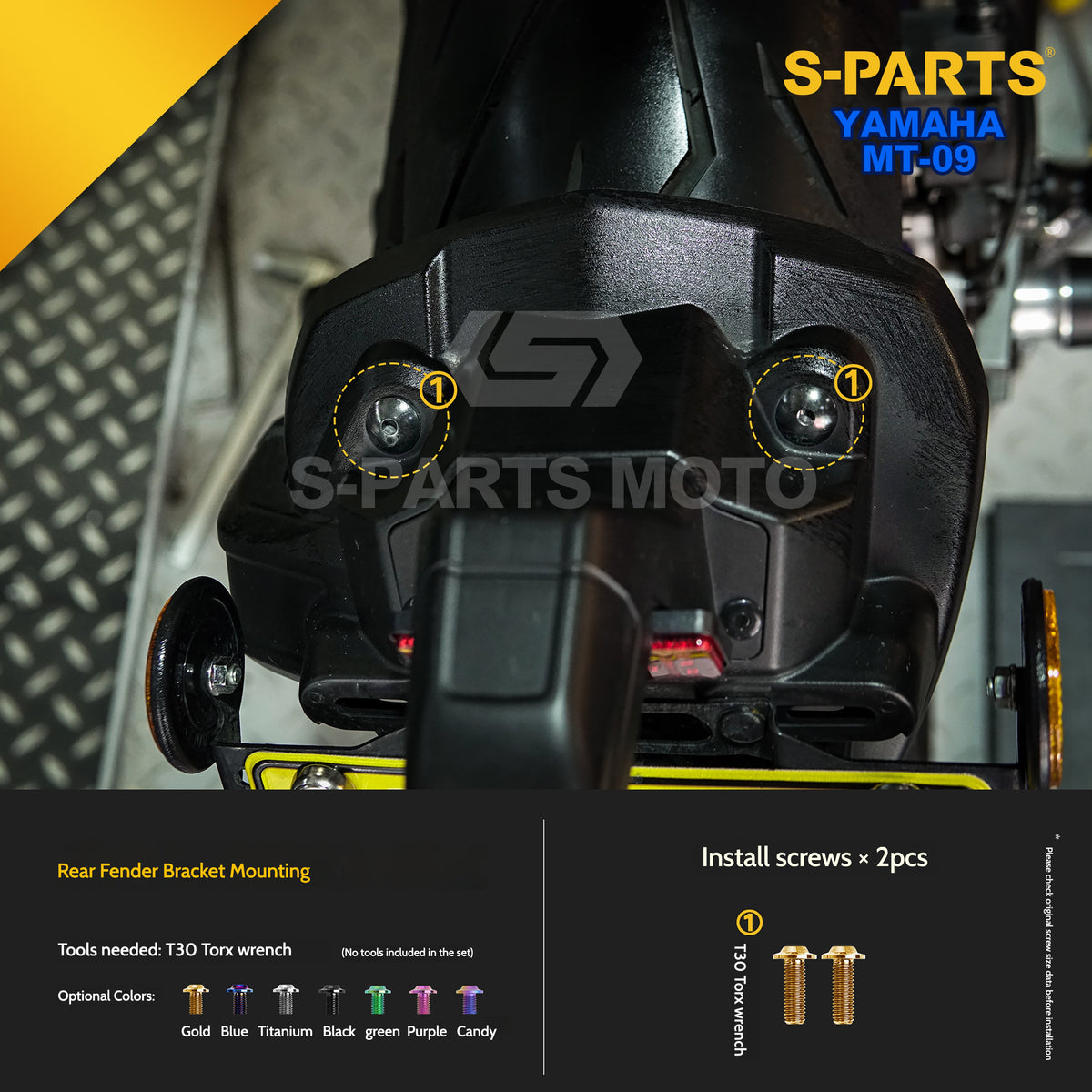 SPARTS Titanium Bodywork & Footpeg Bolt Kit for Yamaha MT-09