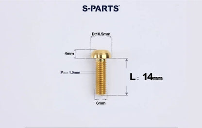SPARTS M6×8–35mm Titanium Button Head Bolts for Bicycle Brake Calipers