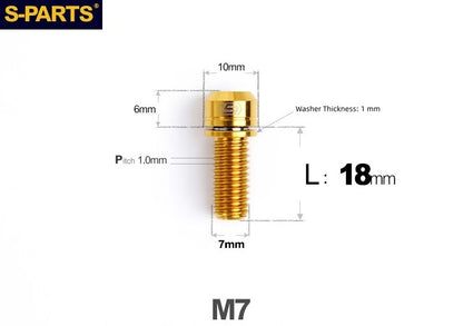 SPARTS A2 Series M7x18mm Titanium Bolt