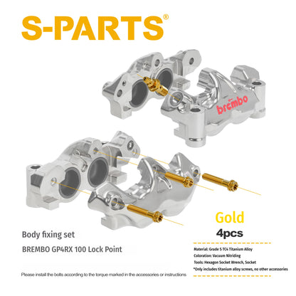 SPARTS Titanium Caliper Bolt Kit for BREMBO GP4 RX 100 | TC4 Titanium Brake Caliper Screws