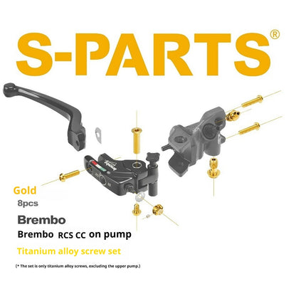 SPARTS TC4 Titanium Bolt Kit for Brembo RCS CC Master Cylinder | Motorcycle Brake Master Cylinder Fasteners