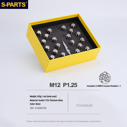 S-PARTS Titanium M12 Car Wheel Lug Nut Set