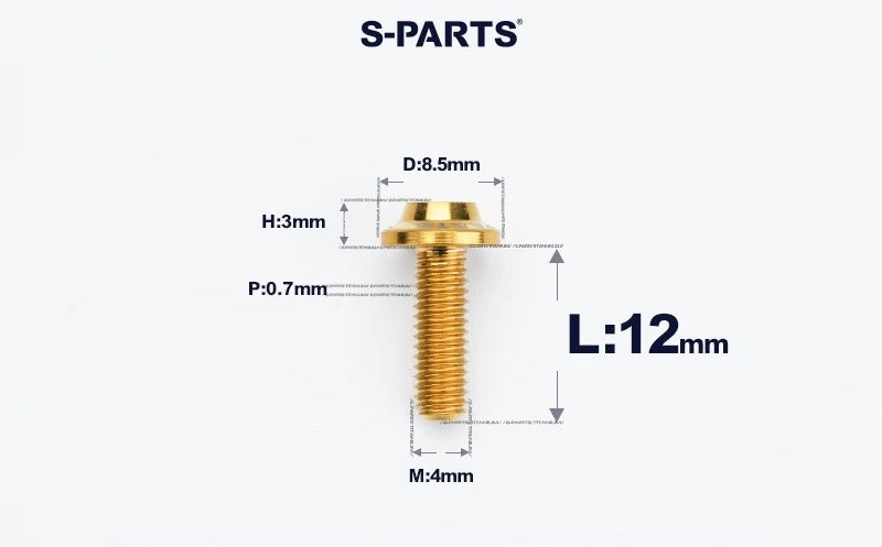 SPARTS M4✖️6–30mm D8.5 Titanium Torx Flanged Button Head Bolts