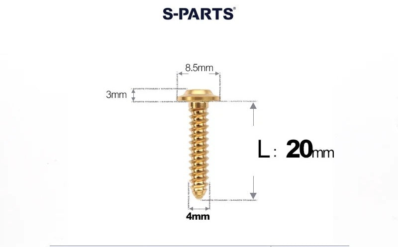 SPARTS M4 D8.5 Titanium Truss Head Self-Tapping Screws for Motorcycles