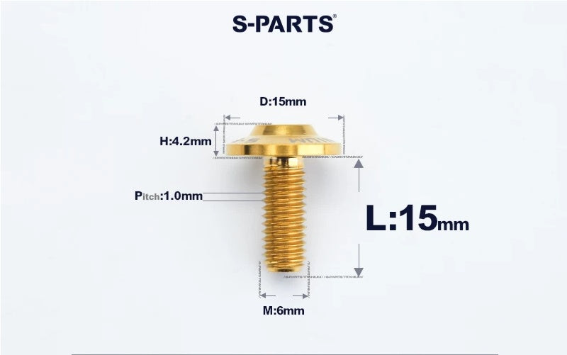SPARTS M6×8–45mm D15 Titanium Button Head Bolts for Motorcycles