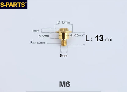 SPARTS M6 Titanium Shoulder Bolts for Motorcycle Brake Discs
