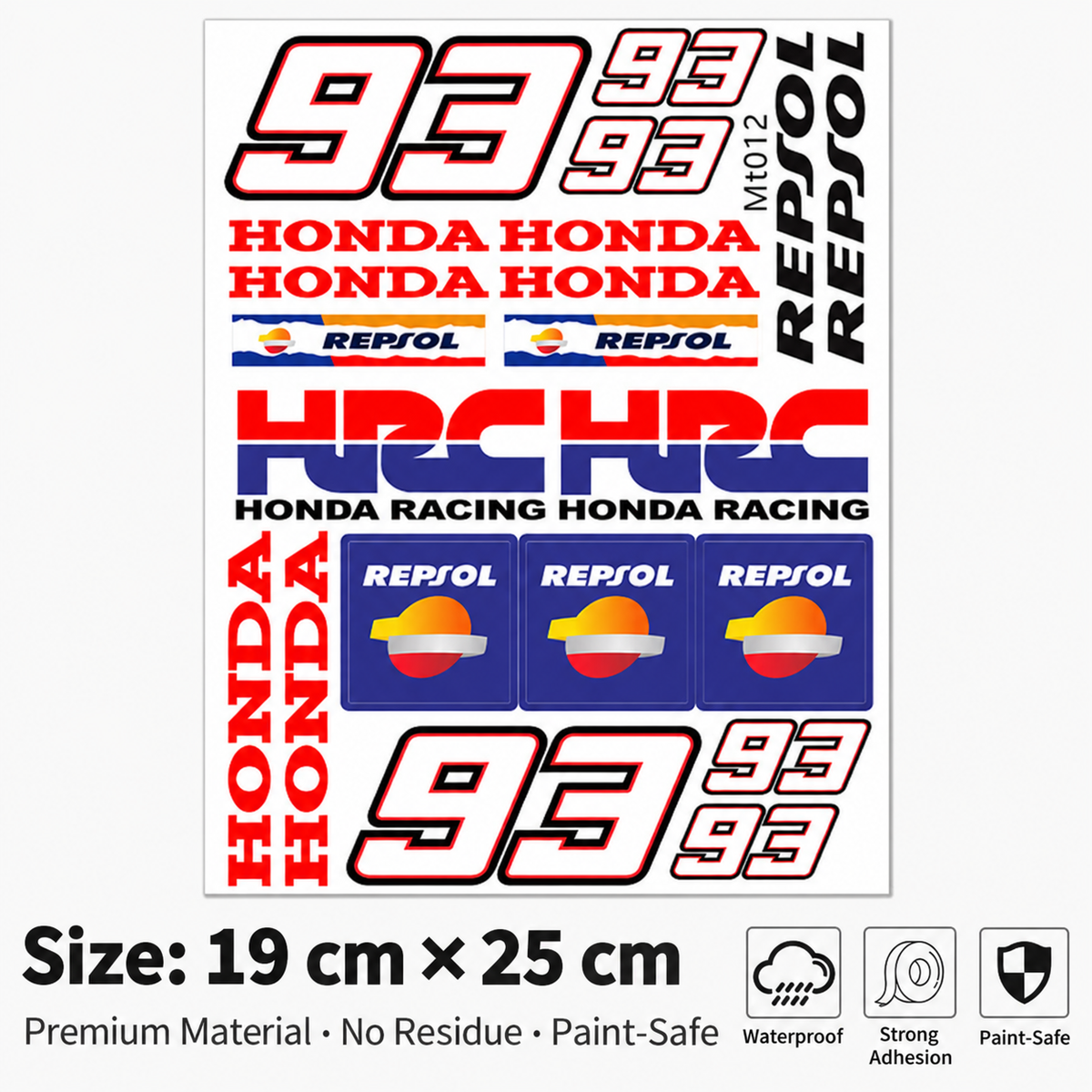 Honda HRC CBR SHOWA Motorcycle Decals Waterproof Body & Helmet Stickers