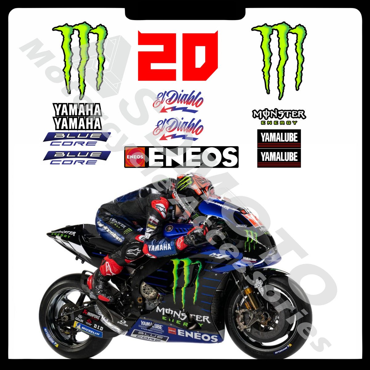 MotoGP Race Style Decal Kit for Yamaha R1 R25 R3 R6 (2019-2021) | Waterproof Reflective PVC Stickers