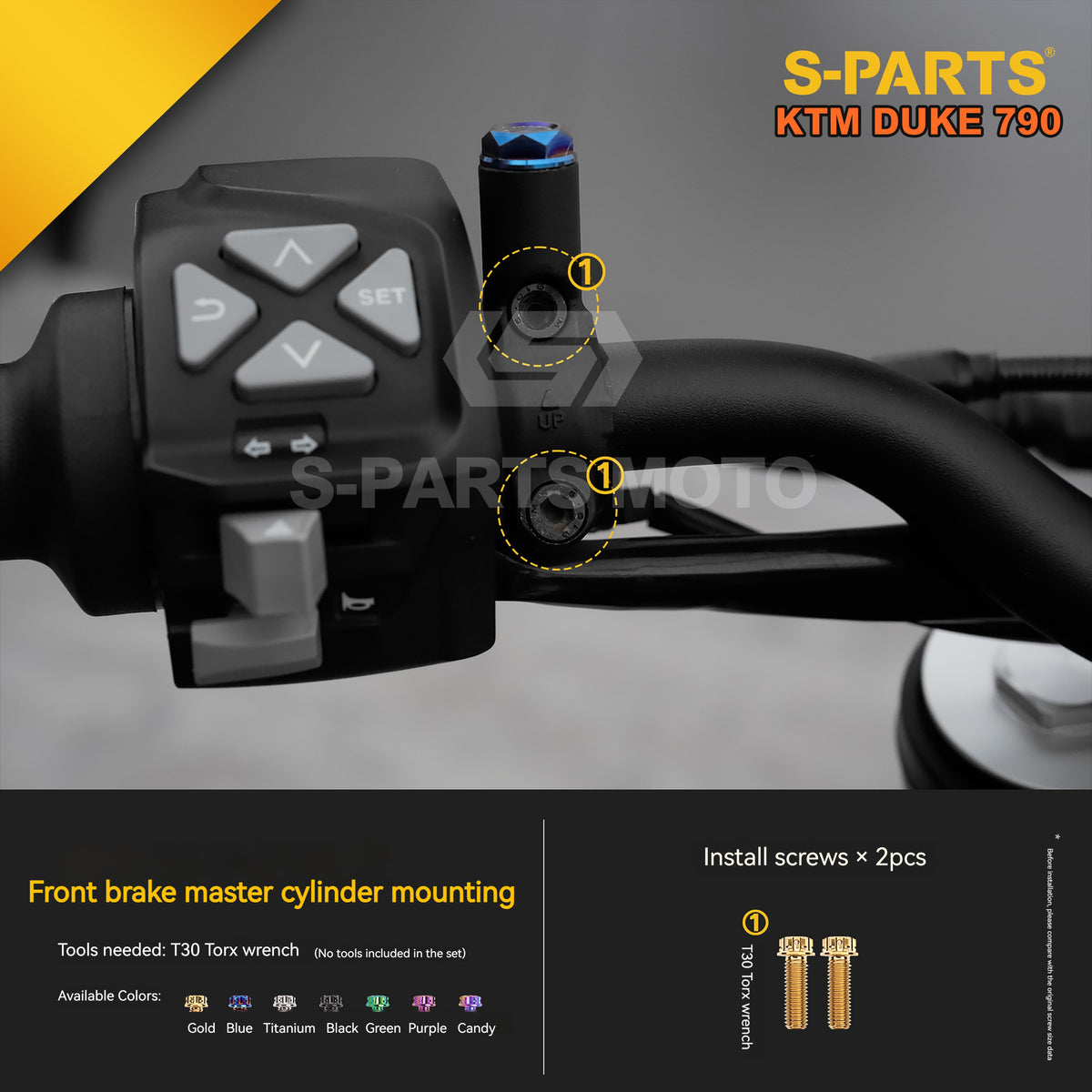 S-parts Titanium Front & Rear Brake / Suspension Bolt Kit for KTM DUKE 790