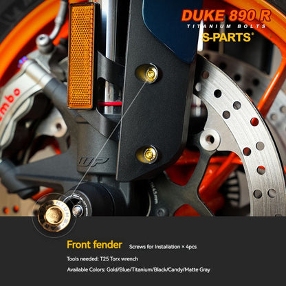 Sparts KTM Duke 890 Titanium Fairing & Bodywork Aesthetic Bolt Kit | MotoBolti