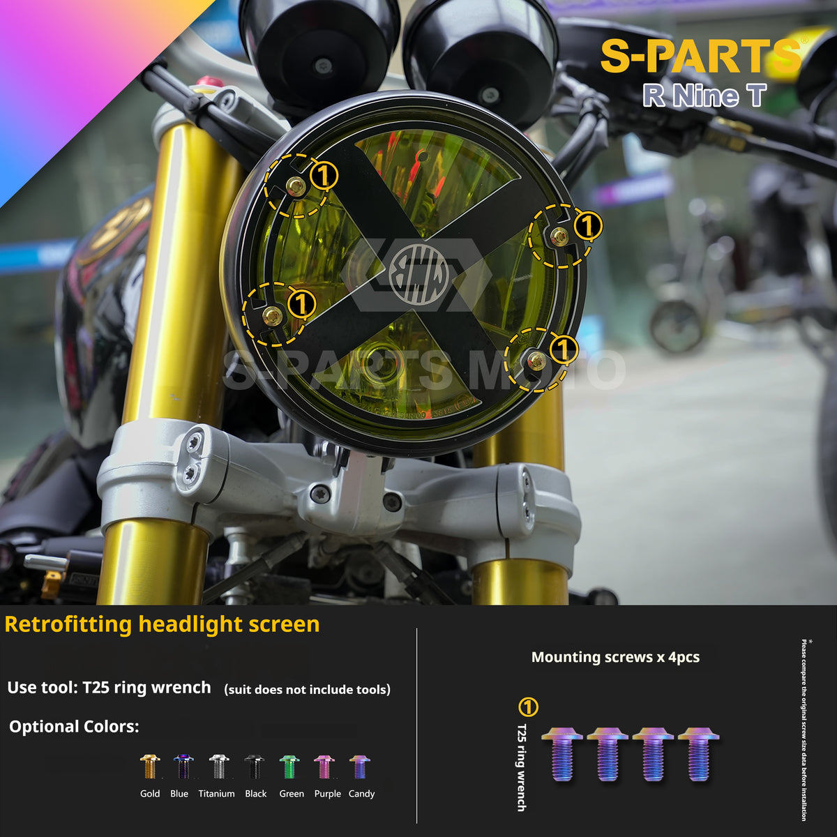 SPARTS BMW RnineT Titanium Alloy Motorcycle Bolt Upgrade Kit