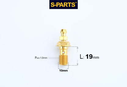 SPARTS M10 Single-Hole Banjo Bolt with Bleeder – Hex Head Titanium Bolt P1.0 / P1.25 for Motorcycles & Bicycles