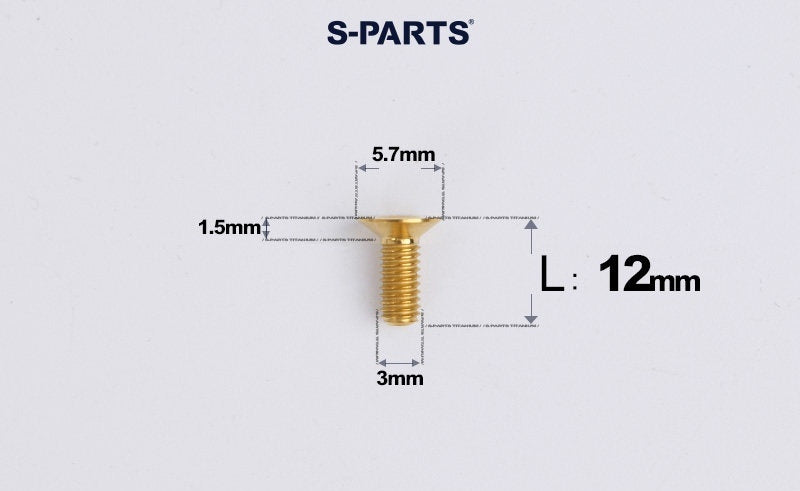 SPARTS Series M3 L6-30 Countersunk Titanium Bolt for motocycle