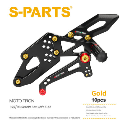 SPARTS MOTO TRON Titanium Bolt Kit for Yamaha R25 / R3 Rearset Risers –  Fasteners