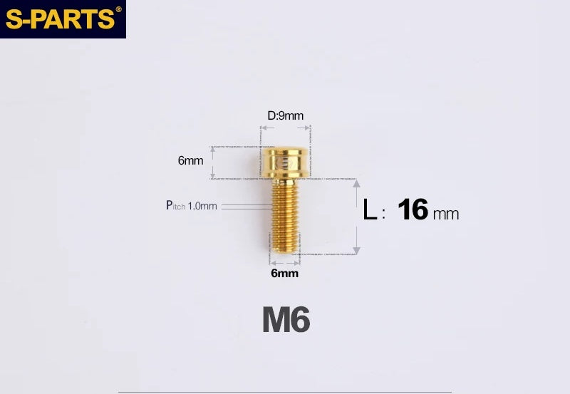 SPARTS M6×10–40mm SL Super Lightweight Titanium Socket Cap Bolts for Bicycles