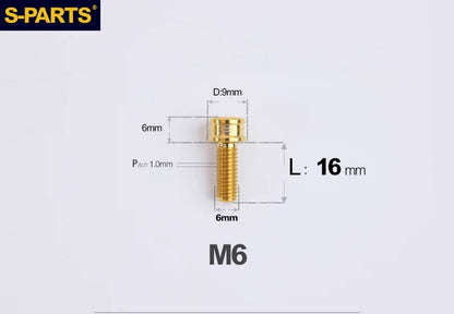 SPARTS M6×10–40mm SL Super Lightweight Titanium Socket Cap Bolts for Bicycles