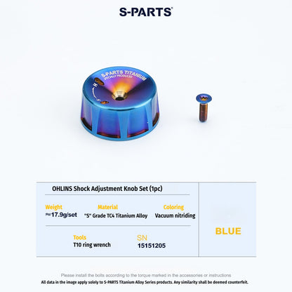 Premium Titanium Suspension Adjuster Knobs for Ohlins Shocks (2-Piece Set) | S-PARTS