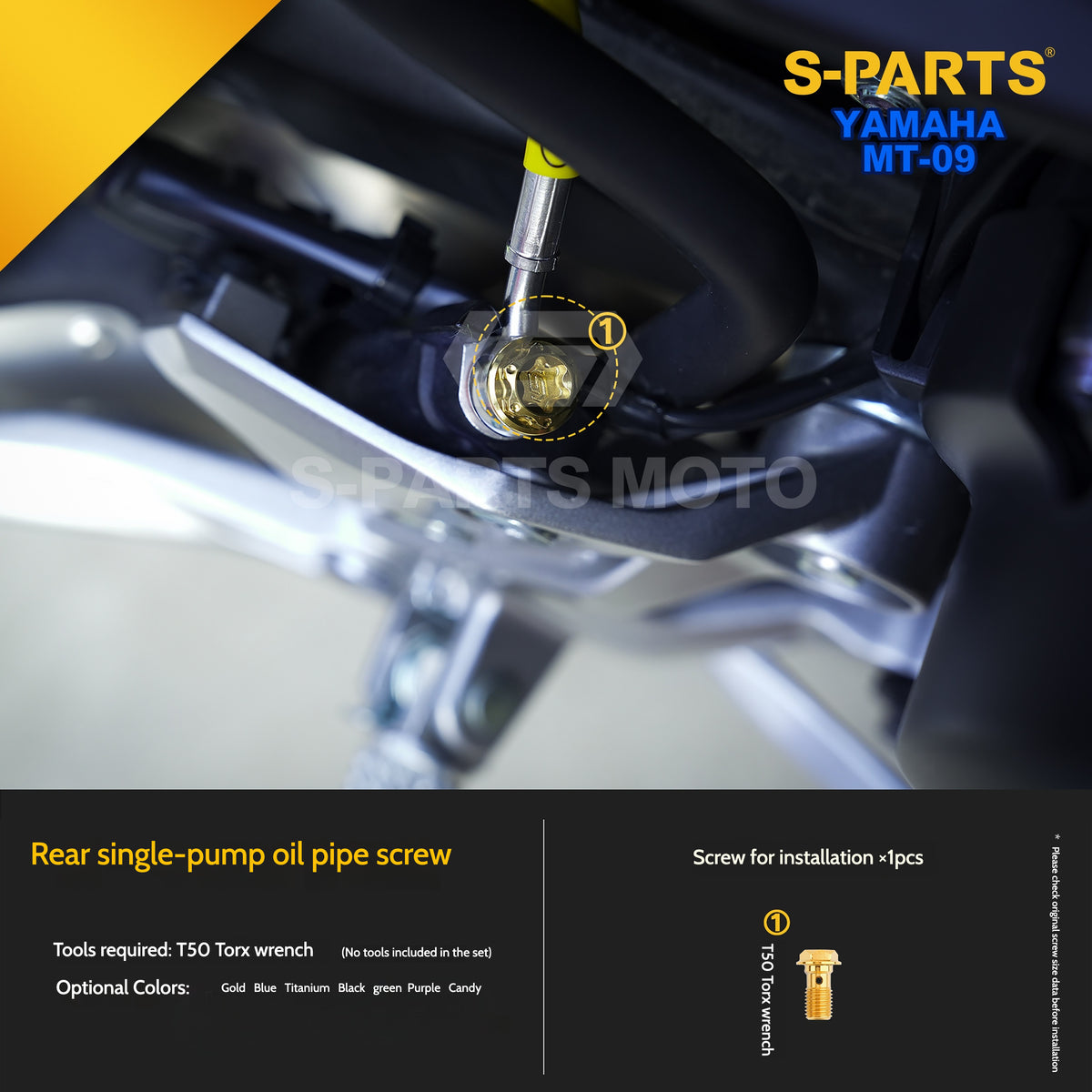 SPARTS Titanium Rear Sprocket Nuts & Rear Braking Fasteners Kit for Yamaha MT-09