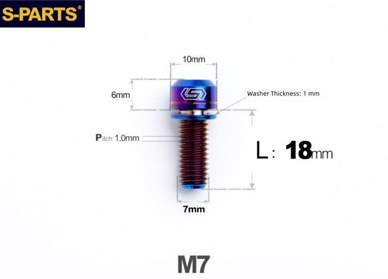 SPARTS A2 Series M7x18mm Titanium Bolt