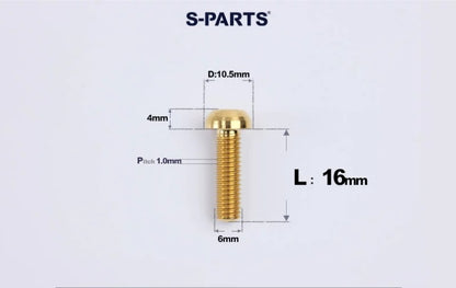 SPARTS M6×8–35mm Titanium Button Head Bolts for Bicycle Brake Calipers
