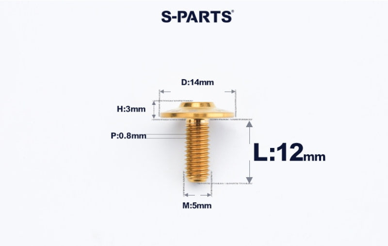 SPARTS A3 M5×L12-20  D14 Titanium Button Head Bolts for Motorcycle Upgrades
