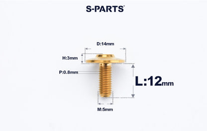 SPARTS A3 M5×L12-20  D14 Titanium Button Head Bolts for Motorcycle Upgrades