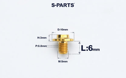 SPARTS A3 M5×L6-50 D10 Titanium Button Head Bolt for Motorcycle & Bicycle Lightweight Custom Fasteners